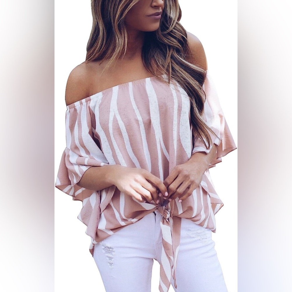 Flare Sleeve Off the Shoulder Blouse
